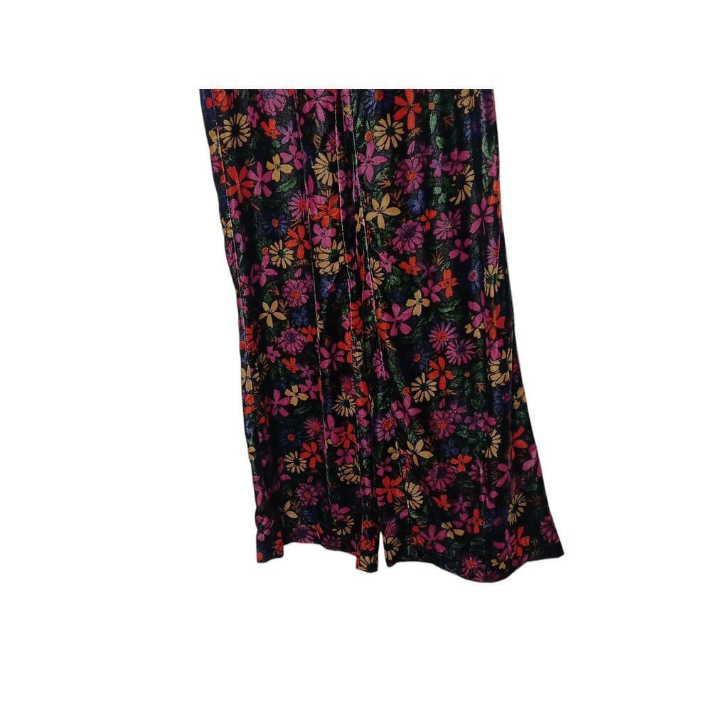 Urban Outfitters Palazzo Floral print Black Boho Flared leg High Rise Waist SZ 2 - Picture 5 of 14